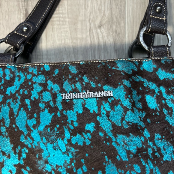 Elegant Turquoise and Brown Shoulder Bag - Picture 4 of 10